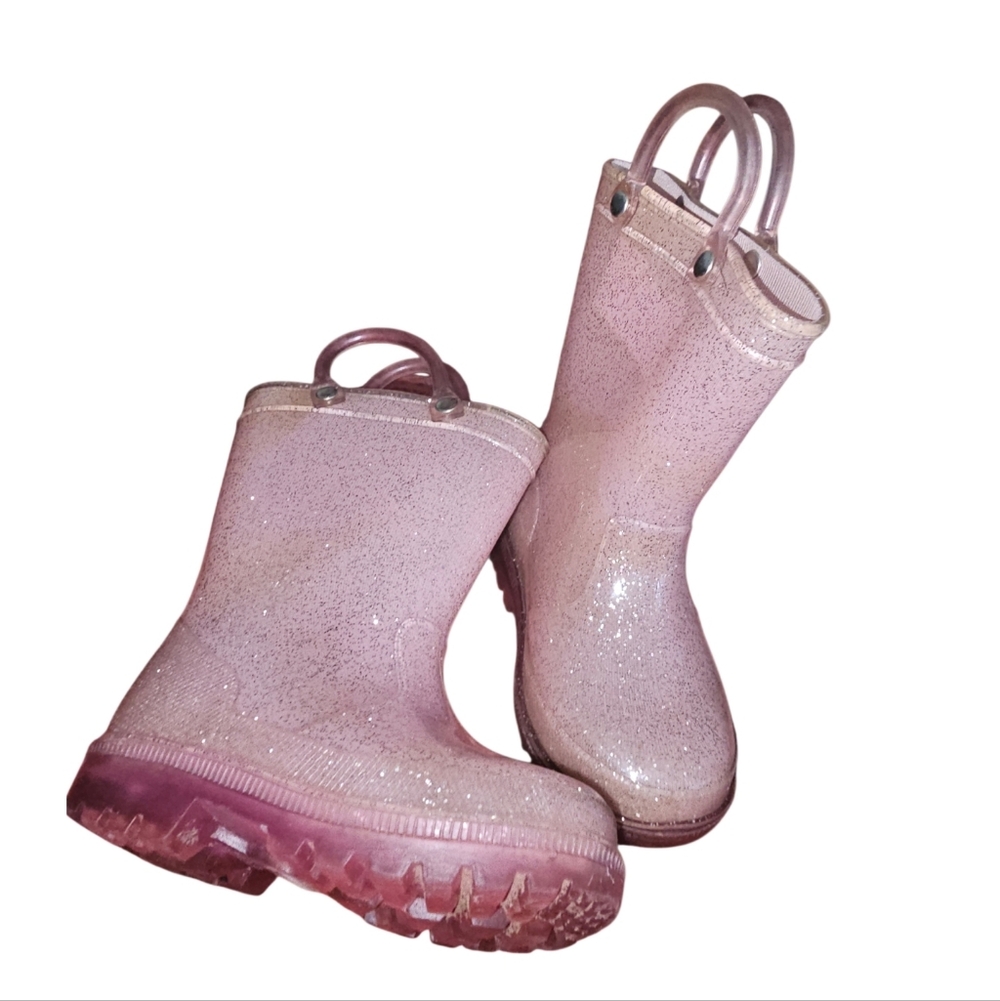 Sparkly Pink Rain Boots